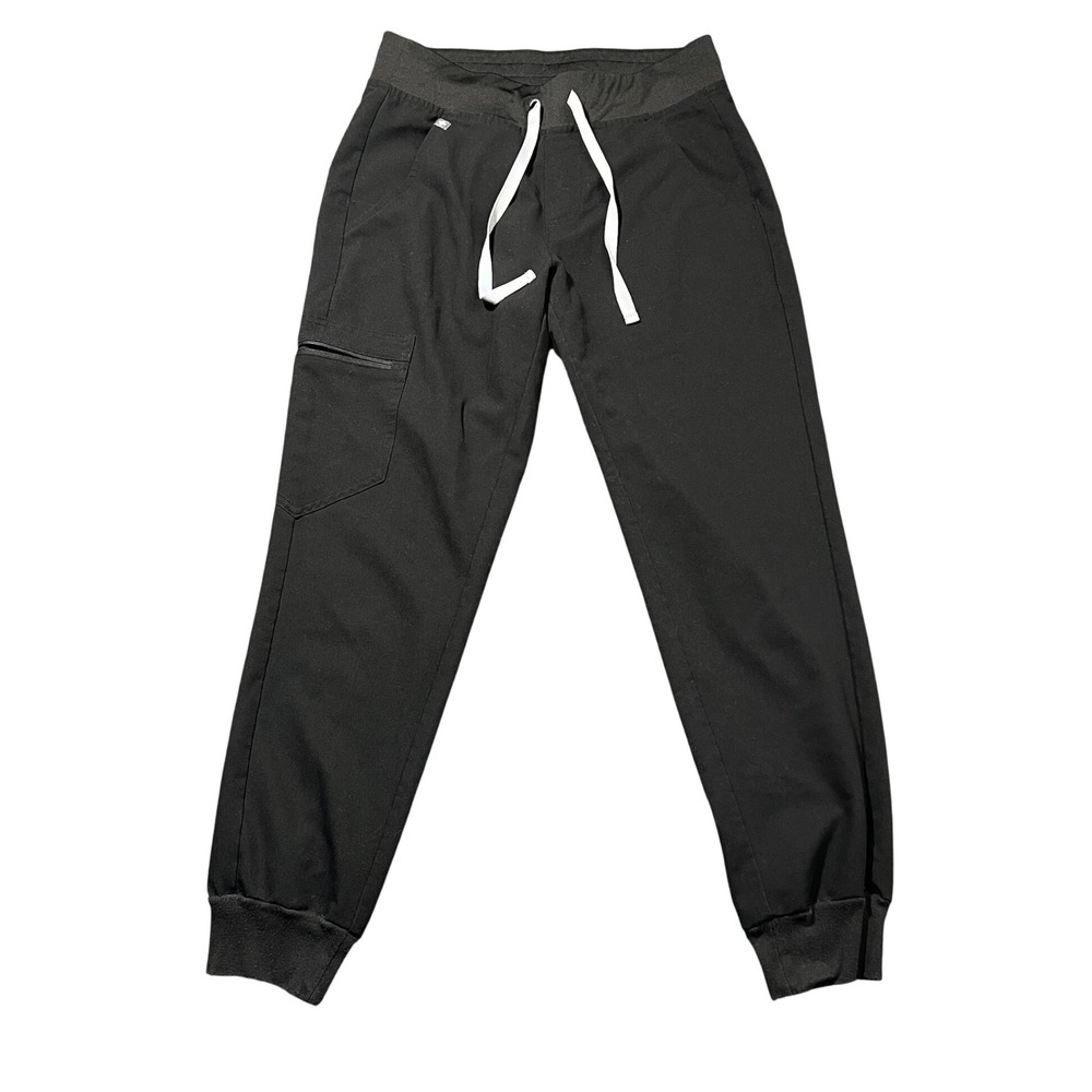 FIGS‎ Women's XS Petite Jogger Scrub Pants Black High Waisted Zamora W18SW2005P
